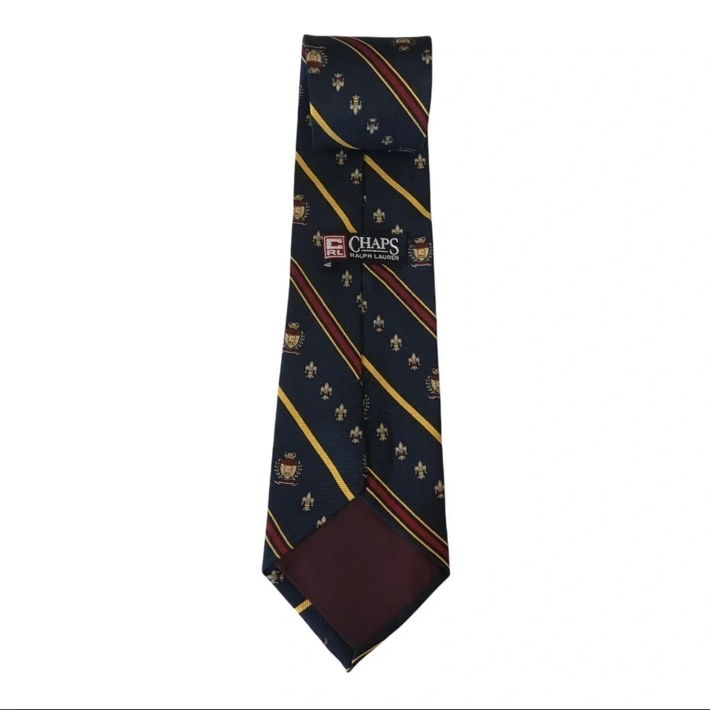 Vintage‎ Chaps Ralph Lauren Navy Blue & Red Patterned Tie